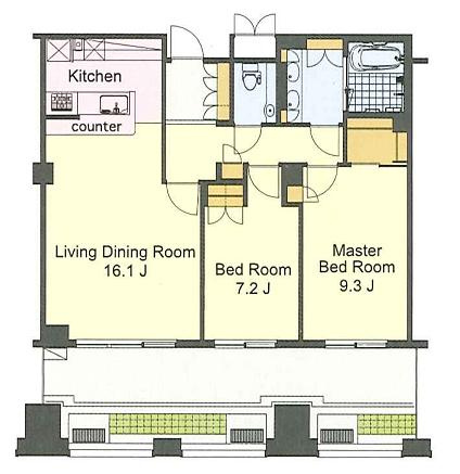 港区虎ノ門４丁目の賃貸マンションの間取り
