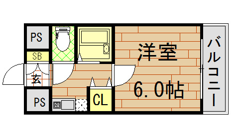 【間取り】 | イマザキマンション　エヌ・ワン（長田駅賃貸） | 間取りです