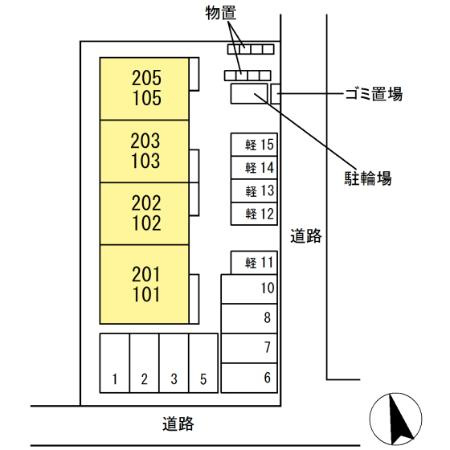 カミーユ上福原の区画図