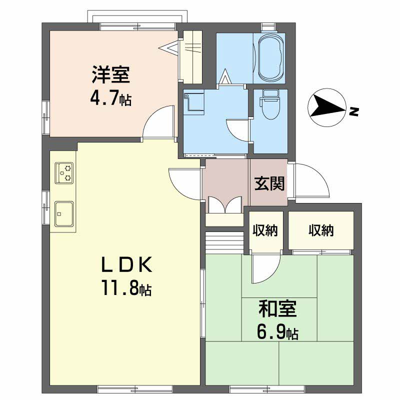フレグランス竹原　Ａ棟の間取り