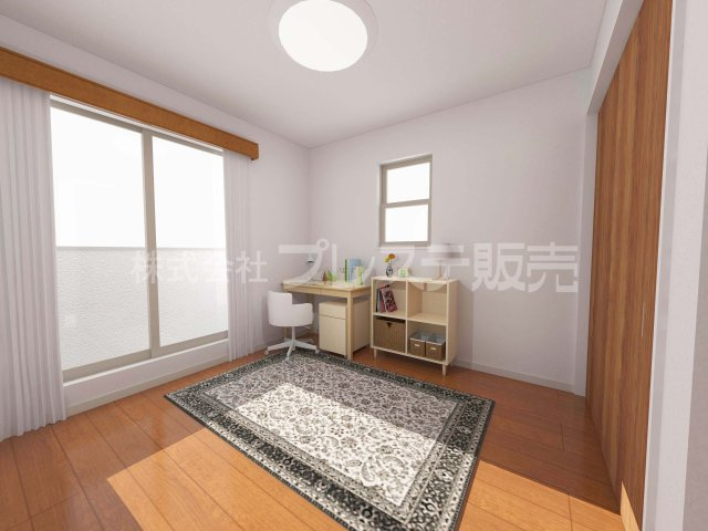奈良市藤ノ木台１丁目の新築一戸建 全５区画の洋室|Ｂ号地２階洋室（子供部屋）完成イメージ／全室南向きですので、陽あたり良好です♪