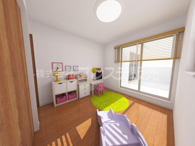 【洋室】 | 奈良市藤ノ木台１丁目の新築一戸建 全５区画 | Ｂ号地２階洋室（子供部屋）完成イメージ／全室南向きですので、陽あたり良好です♪
