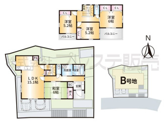 【間取り】 | 奈良市藤ノ木台１丁目の新築一戸建 全５区画 | B号地参考プラン