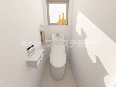 【トイレ】 | 奈良市藤ノ木台１丁目の新築一戸建 全５区画 | Ｂ号地１階トイレ完成イメージ／温水洗浄便座を標準装備！