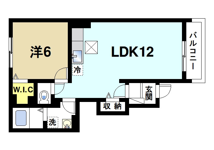 プリムローズ（奈良市敷島町）の間取り|広いリビングが快適な間取りです
