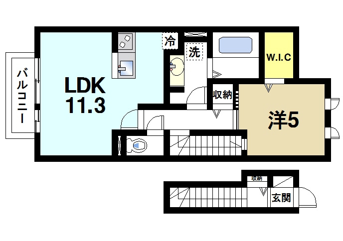 セジュール恋の窪の間取り|ゆったりと暮らせる1LDKの間取りです。