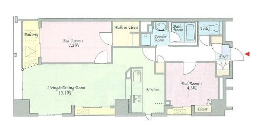 中央区築地１丁目の賃貸マンションの間取り