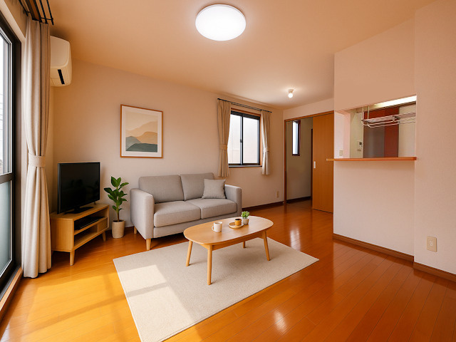 アクア西松ヶ丘の居間・リビング|CGで家具等を配置したもので家具等は含まれません。