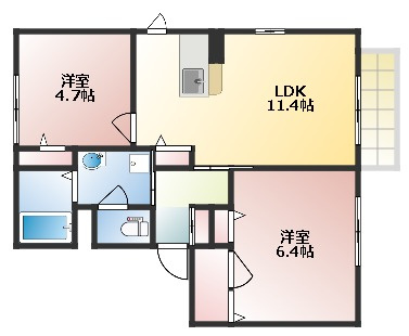 【間取り】 | シャーメゾン魚住Ｂ