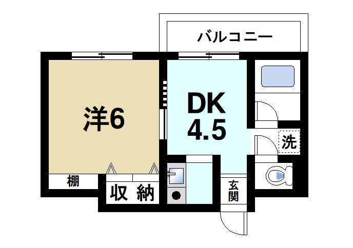 パストラル生駒の間取り|一人暮らしも快適に満喫できます