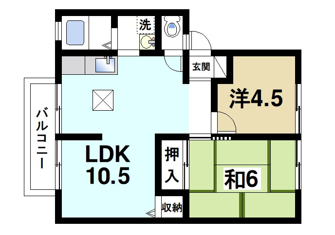 アルファ生駒の間取り|リビングが広いおススメのお部屋です