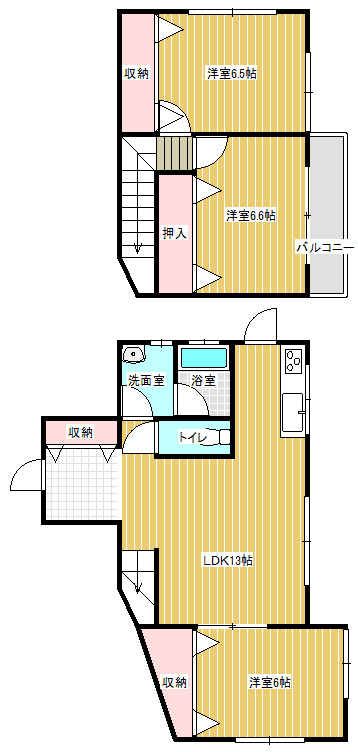 岩見貸家の間取り