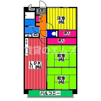 【間取り】 | クレールコート野中 | クレールコート野中の間取り