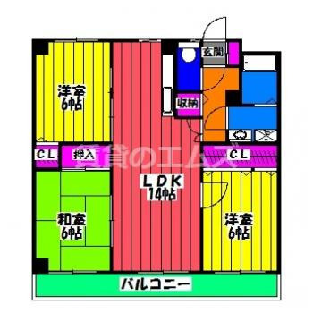 【間取り】 | パラディ２１１ | パラディ２１１の間取り