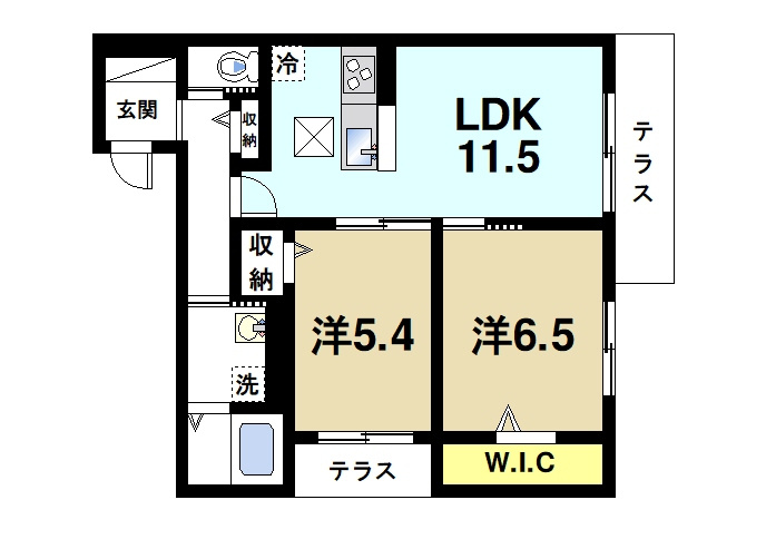 シャーメゾン　ラピュタの間取り|2LDKの間取りです