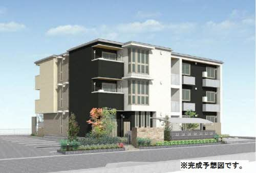 総社市三輪のアパートの外観