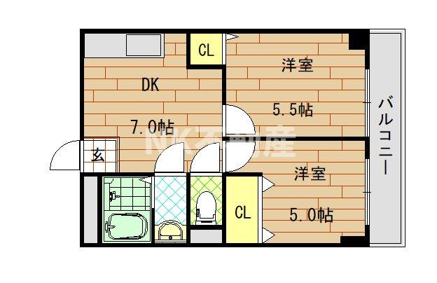 【間取り】 | サンライフ小阪（河内小阪賃貸） | 間取りです