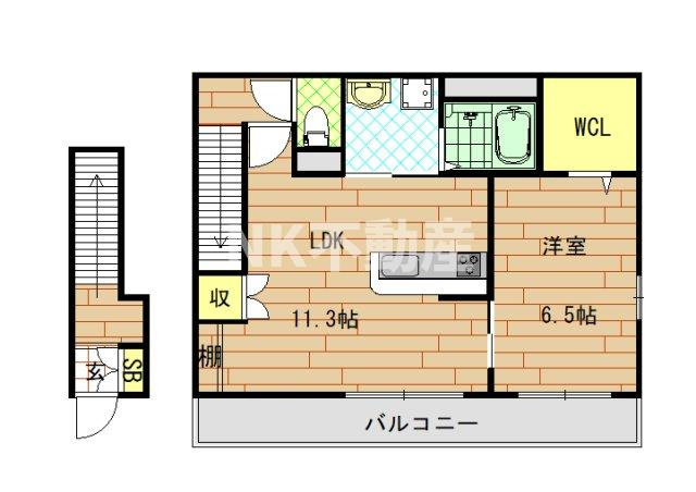 【間取り】 | アンベリール（八戸ノ里賃貸） | 間取りです