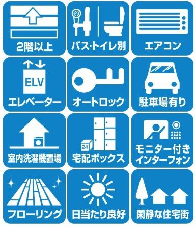 レジディア警固の設備|レジディア警固(1R）設備表