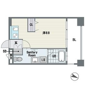 レジディア警固の間取り|レジディア警固(1R）間取り