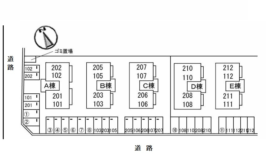 カーサイベリアル　Dの区画図