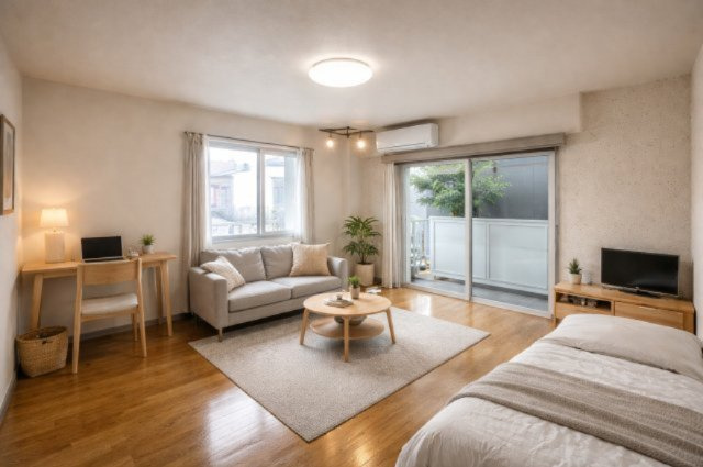 プラネット東海の居間・リビング|※CG画像によるバーチャルステージングです。
画像に付帯する家具家電は付きません。