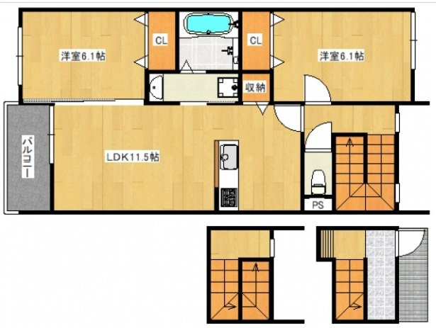 エルグランドパティオ参番館の間取り