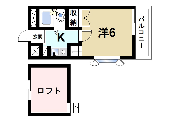 City　Palace21　富雄元町　Part2の間取り|単身者向けのお部屋です