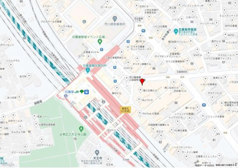 荒川区東日暮里５丁目の事務所の地図