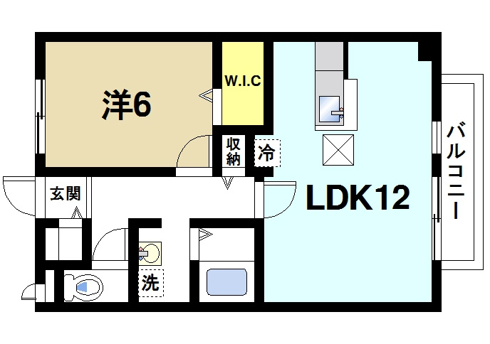 サンクコール朝和　A棟の間取り|1LDKの間取りです