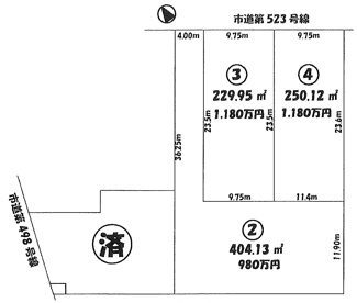 【土地図】 | 富士見市南畑新田　建築条件付き売地　敷地面積69坪以上　【南畑小学区】