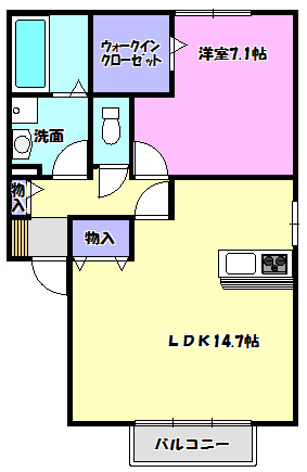 レセンテ紫峰ヶ丘Ｅの間取り