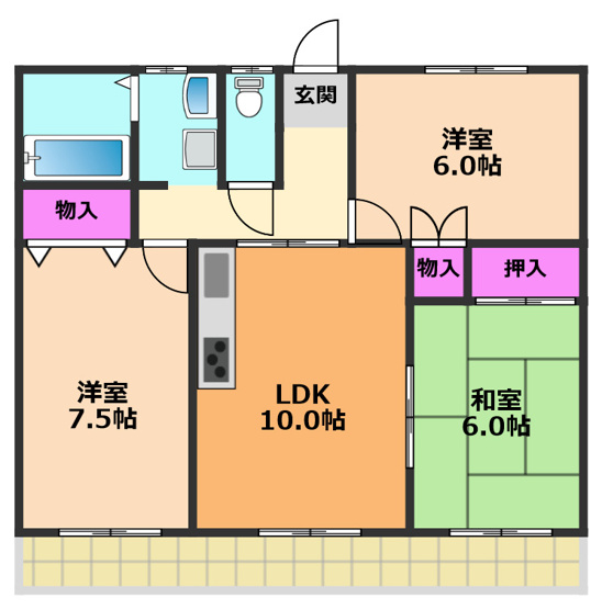 【間取り】 | グランデ生野