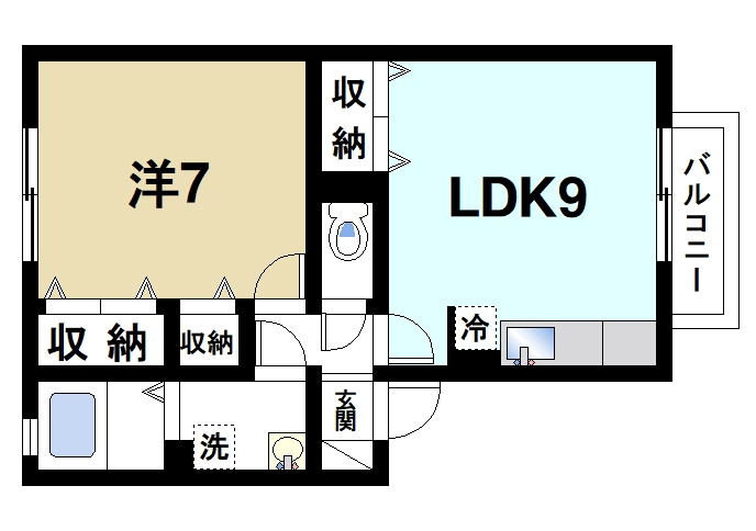 エミネンス　Ｂ棟の間取り|1LDKの間取りです