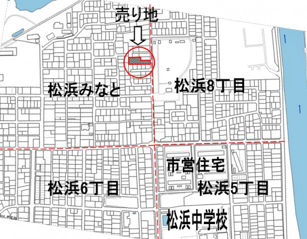 【地図】 | 新潟市北区松浜みなと　坪43000円