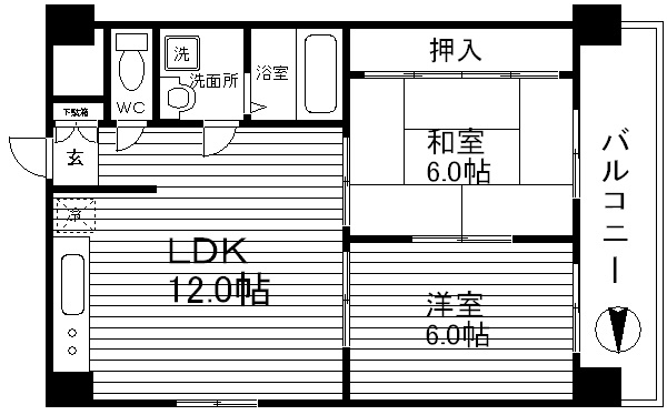 コンフォート北花田の間取り