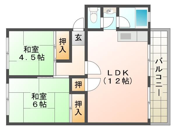 名谷農住団地Ｄ棟の間取り