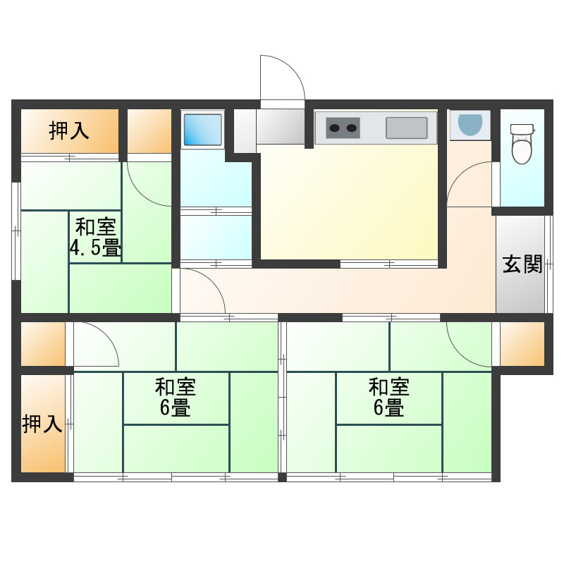 印役5丁目6-45貸家の間取り
