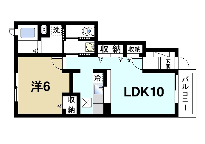プロミネントの間取り|収納豊富で単身者さんにもおすすめです