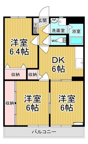 【間取り】 | ラフォーレ・ポワールⅡ | 広々とした間取りのお部屋になっています。