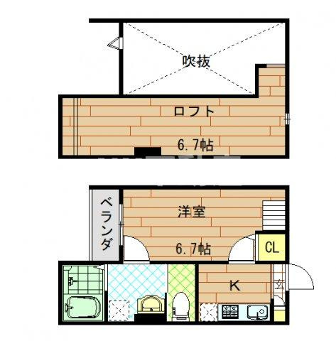 【間取り】 | クロスレジデンス放出（放出賃貸） | ロフト付きです