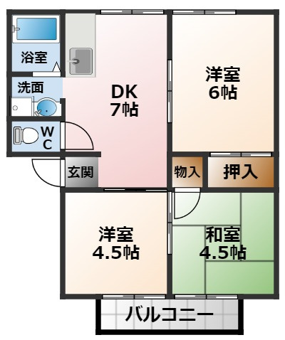 【間取り】 | 田中ハイツ鳴尾