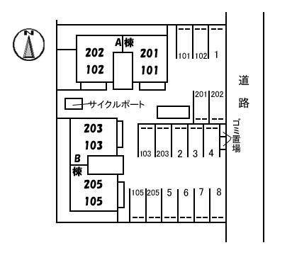 ファミーユ中野　A棟の区画図