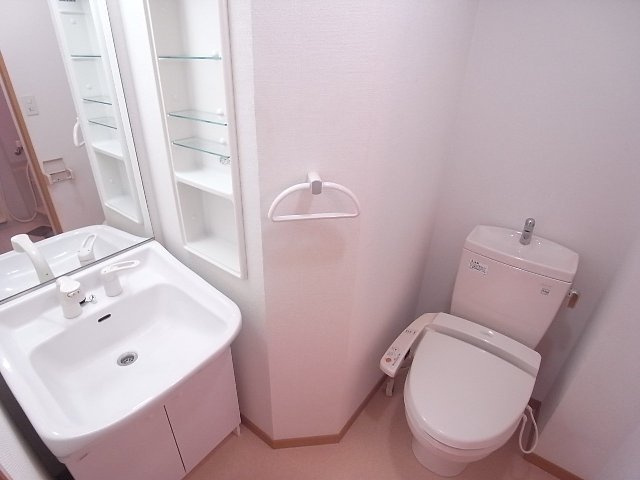 カスタリア薬院の洗面所|シャンプードレッサー、ウォシュレット付き