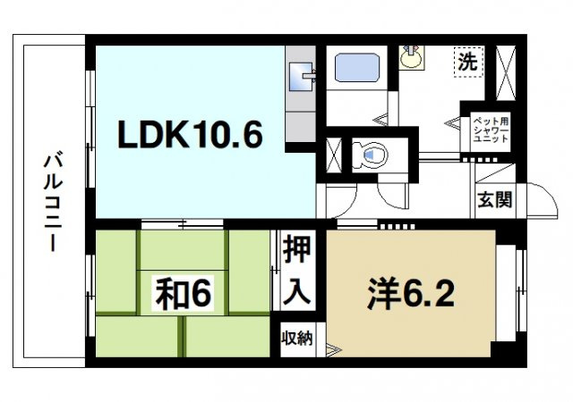 CENTURY・アスカⅦ（７）の間取り|2LDKでファミリーさんでもゆったり過ごせます