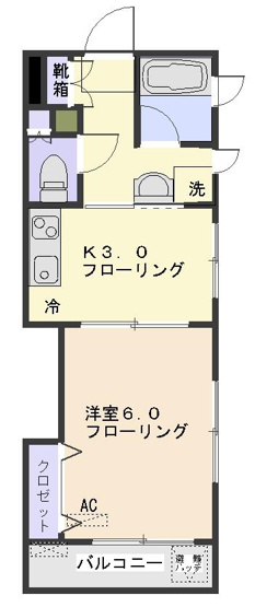 【間取り】 | ＡＱＵＴ　（アクト） | ゆったりとした間取りで収納もあり二面採光で明るいお部屋です。バストイレ別で、独立洗面台もあります。