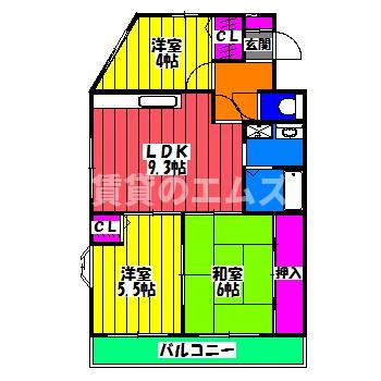 【間取り】 | 弥生コーポ