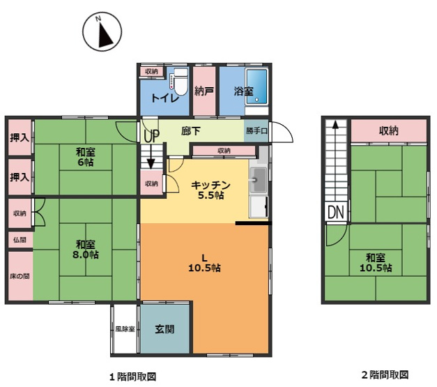 【間取り】 | 北見市留辺蘂町元町７４番地１０　中古売家
