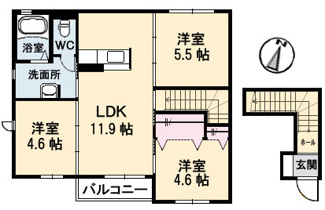 【間取り】 | グランドメゾンKyamo　B | グランドメゾンKyamo 