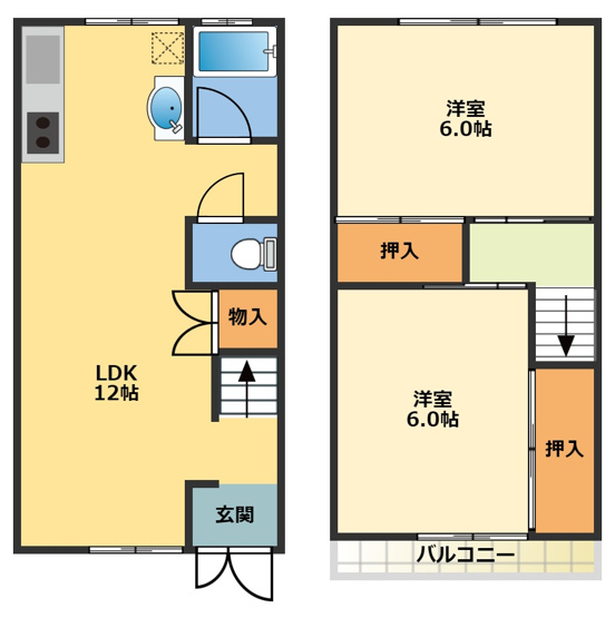 【間取り】 | 住吉南町1丁目貸家